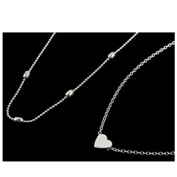 SILVER HEART CHOKER CHUNKY CHAIN - Picture 4 of 5